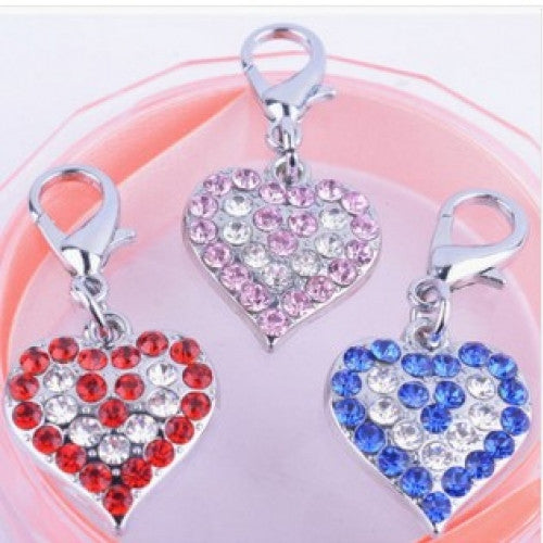 Personalized DIY Heart Shaped Dog Tag Rhinestones