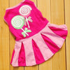 Puppy Dog Cat Skirt Candy Color Stripe Dress