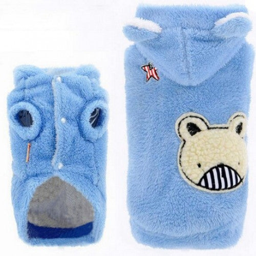 Coral Velvet Cat Dog Clothes Winter Warm Hoodie